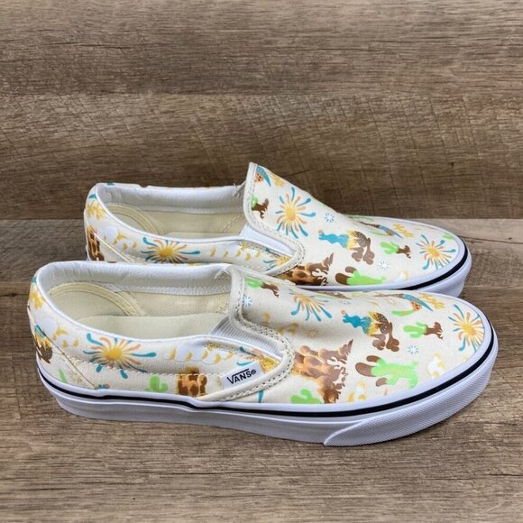 VANS Classic Slip On Get Outdoors Marshmallow Canvas Womens 8.5 Shoes NEW - Picture 3 of 10